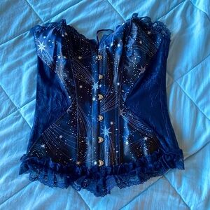 Gorgeous constellation night sky star corset